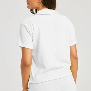 Year Of Ours Women's The Vacation Shirt in White Terry Cloth Sz Large
